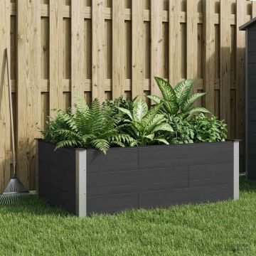 Letto rialzato da giardino Nero 150 x 100 x 54 cm