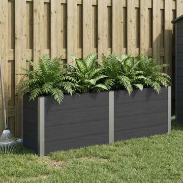Letto rialzato da giardino Nero 200 x 50 x 91 cm