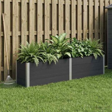 Letto rialzato da giardino Nero 250 x 50 x 54 cm
