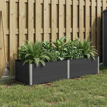 Letto rialzato da giardino Nero 250 x 100 x 54 cm