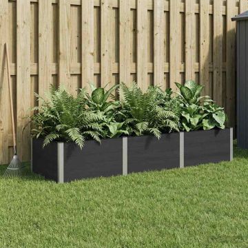 Letto rialzato da giardino Nero 300 x 100 x 54 cm