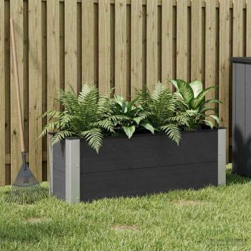 Letto rialzato da giardino Nero 100 x 30 x 36 cm