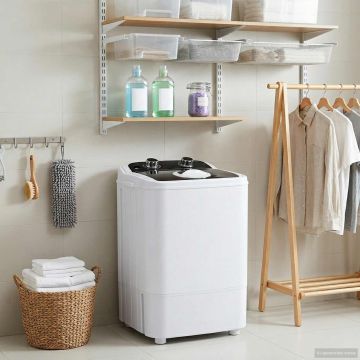 Mini lavatrice con vasca singola 4,6 kg Nero e Bianco
