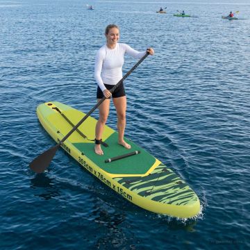SUP Board con Seggiolino 2-in-1 POSEIDON 305 x 76 x 15 cm Verde
