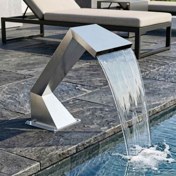 Cascata della Piscina Acciaio Inox 63,5 x 29 x 51 cm Argento