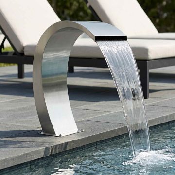Fontana da Piscina Acciaio Inox 60 x 30 x 70 cm Argento