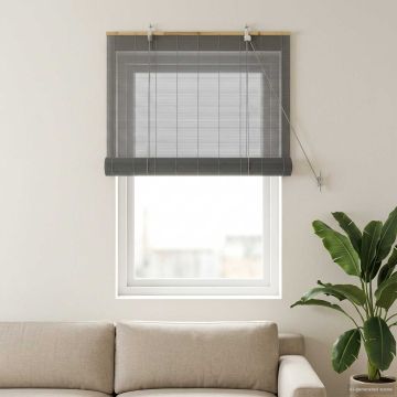 Tenda a rullo Grigio 40 x 160 cm Bambù