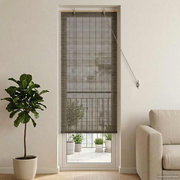 Tenda a rullo Grigio 60 x 220 cm Bambù
