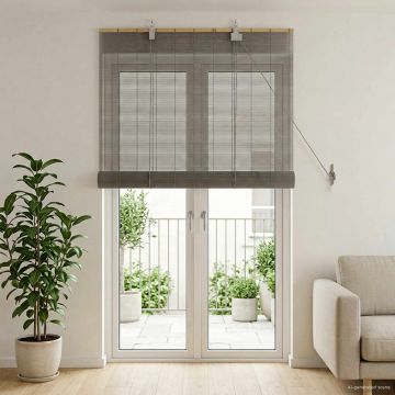 Tenda a rullo Grigio 120 x 220 cm Bambù