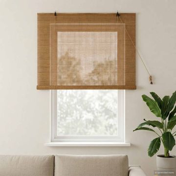 Tenda a rullo Marrone 160 x 160 cm Bambù