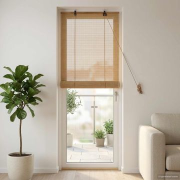 Tenda a rullo Marrone 50 x 220 cm Bambù