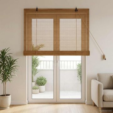 Tenda a rullo Marrone 90 x 220 cm Bambù