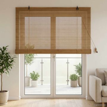 Tenda a rullo Marrone 150 x 220 cm Bambù