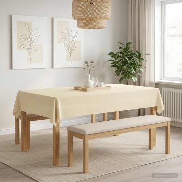 Tovaglia da Tavolo Bianco Crema 110 x 160 cm Poliestere