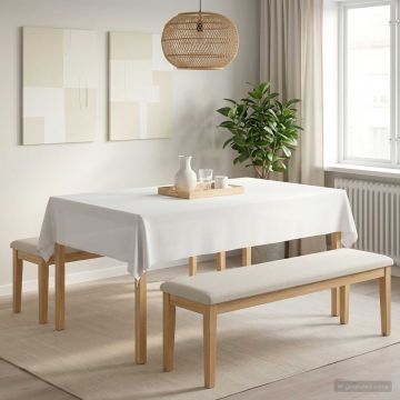 Tovaglia da Tavolo Rettangolare Bianco 110 x 160 cm Poliestere