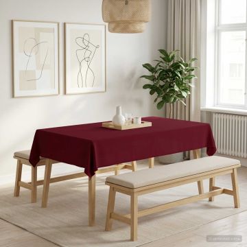 Tovaglia da Tavolo Rosso Vino 110 x 180 cm Poliestere