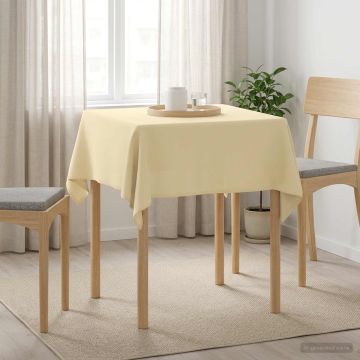 Tovaglia da Tavolo Bianco Crema 140 x 140 cm Poliestere