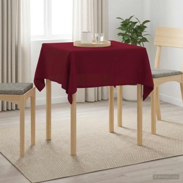 Tovaglia da Tavolo Quadrato Rosso Vino 140 x 140 cm Poliestere