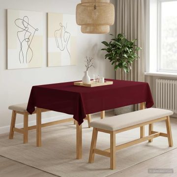 Tovaglia da Tavolo Rosso Vino 140 x 160 cm Poliestere