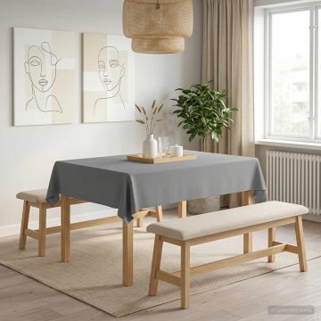 Tovaglia da Tavolo Grigio Chiaro 140 x 180 cm Poliestere
