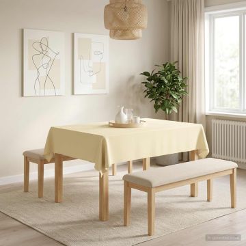 Tovaglia da Tavolo Bianco Crema 140 x 180 cm Poliestere