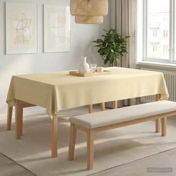 Tovaglia da Tavolo Bianco Crema 140 x 200 cm Poliestere