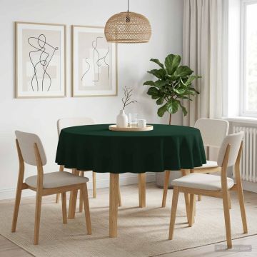 Tovaglia da Tavolo Rotondo Verde Scuro Ø 160 cm Poliestere