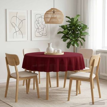 Tovaglia da Tavolo Rotondo Rosso Vino Ø 160 cm Poliestere