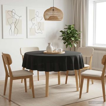 Tovaglia da Tavolo Rotondo Grigio Scuro Ø 180 cm Poliestere