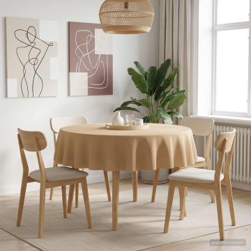 Tovaglia da Tavolo Rotondo Beige Ø 180 cm Poliestere