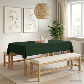 Tovaglia da Tavolo Rettangolare Verde Scuro 140 x 260 cm