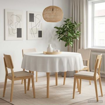 Tovaglia da Tavolo 5 pz Rotondo Bianco Ø 140 cm Poliestere
