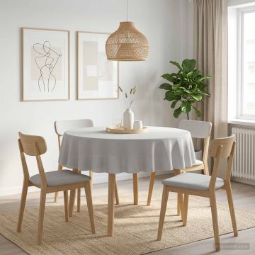 Tovaglia da Tavolo 5 pz Rotondo Bianco Ø 140 cm