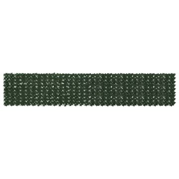 Schermo per balcone con foglie Verde Scuro 400 x 75 cm