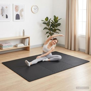 Tappeti 50 pz Nero 18 m² Schiuma EVA