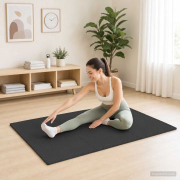 Tappeti 40 pz Nero 14,4 m² Schiuma EVA