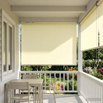 Tenda da sole a rullo con protezione UV Crema Poliestere