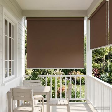 Tenda da sole a rullo con protezione UV Tortora Poliestere