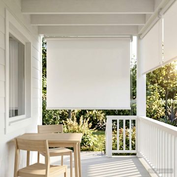 Tenda da sole a rullo con protezione UV Bianco Poliestere