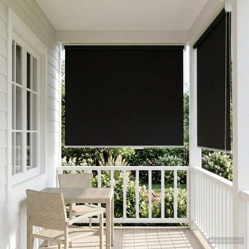 Tenda da sole a rullo con protezione UV Nero Poliestere