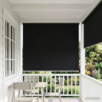 Tenda da sole a rullo con protezione UV Nero Poliestere