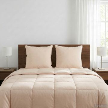 Cuscino 2 pz 60 x 60 cm Tutte le stagioni Fibra di Kapok Beige
