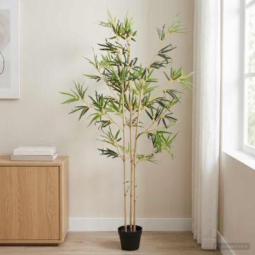 Albero di Bambù Verde 55 x 16 x 150 cm Tessuto e Bambù