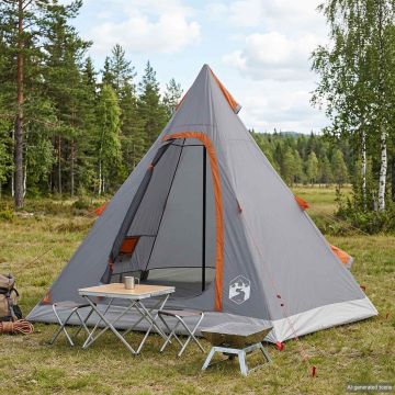 Tipi Tent Water-Resistant 3 persona Grigio e arancione