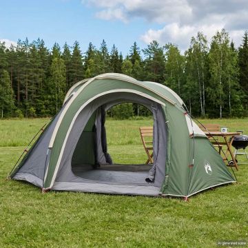 Tenda da trekking con telo impermeabile 3 persona Verde