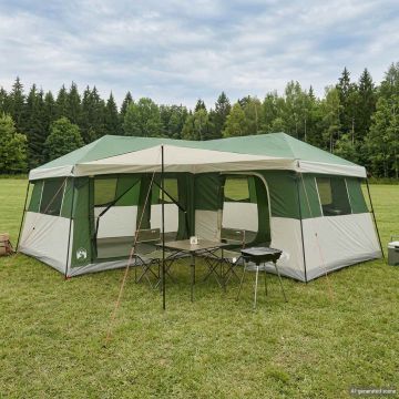 Tenda Familiare con Copertura Impermeabile 14 persona Verde