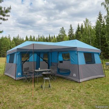 Tenda Familiare con Copertura Impermeabile 14 persona Blu