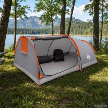 Tenda da Trekking Impermeabile 1 persona Grigio e arancione