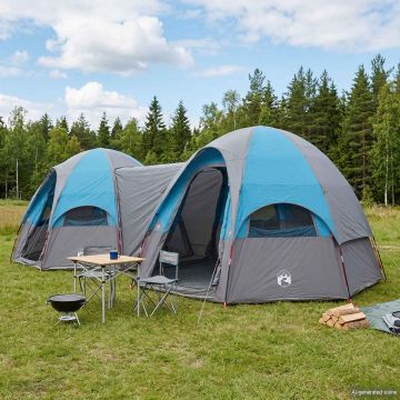 Tenda familiare con telo da pioggia resistente all'acqua Blu