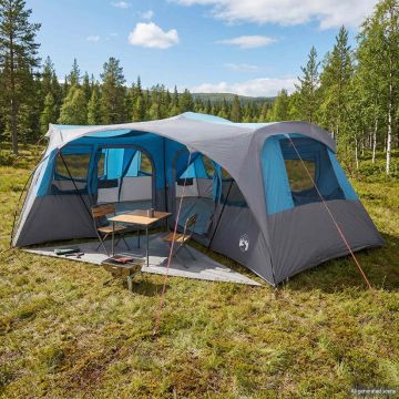 Tenda familiare con telo da pioggia resistente all'acqua Blu